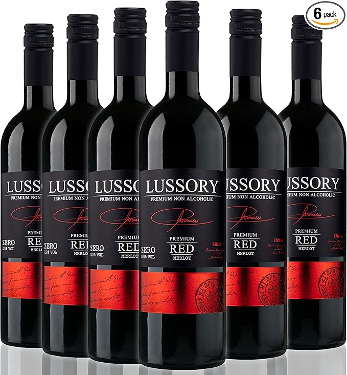 Vino TintoSIN ALCOHOL 0,0 - LUSSORY PREMIUM Merlot | Caja de 6 botellas x 0,75 cl