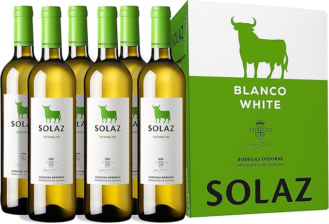 Vino Solaz Blanco 100% Verdejo - 6 botellas de 75 cl- Total: 450 cl