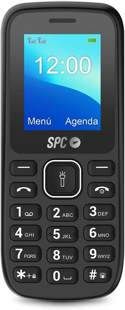 SPC Talk – Teléfono móvil Libre de fácil Uso, Pantalla de 1,8”, Gran batería de 800mAh, Radio FM, Dual SIM, Linterna y cámara Trasera, Color Negro