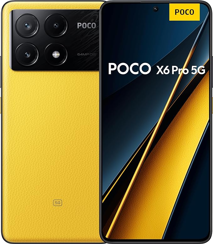 Xiaomi POCO X6 Pro 5G - Smartphone, 8+256GB 6.67" 120Hz FHD+ Flow AMOLED Display, MediaTek Dimensity 8300-Ultra, 64MP AI Triple Cámara, 5000mAh, NFC, Amarillo