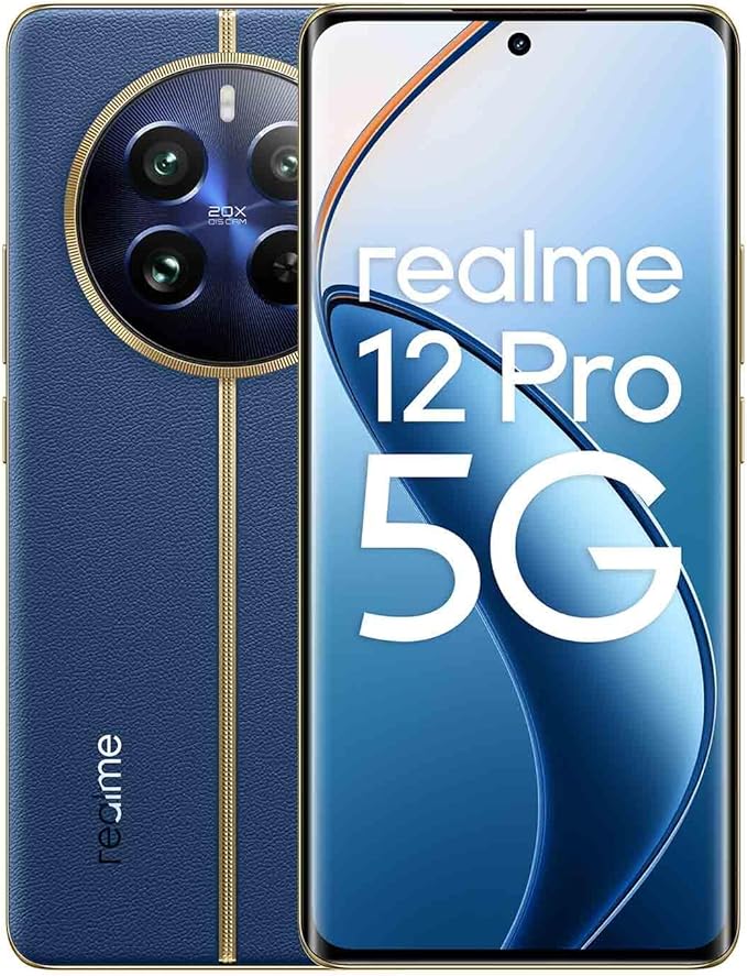 realme Teléfono Móvil 12 Pro 5G 8 + 256GB, Cámara para retratos con teleobjetivo, Sony IMX882 con OIS, Pantalla de visión curva de 120Hz, Procesador Snapdragon 6 de 1ª generación 5G, Submarine Blue