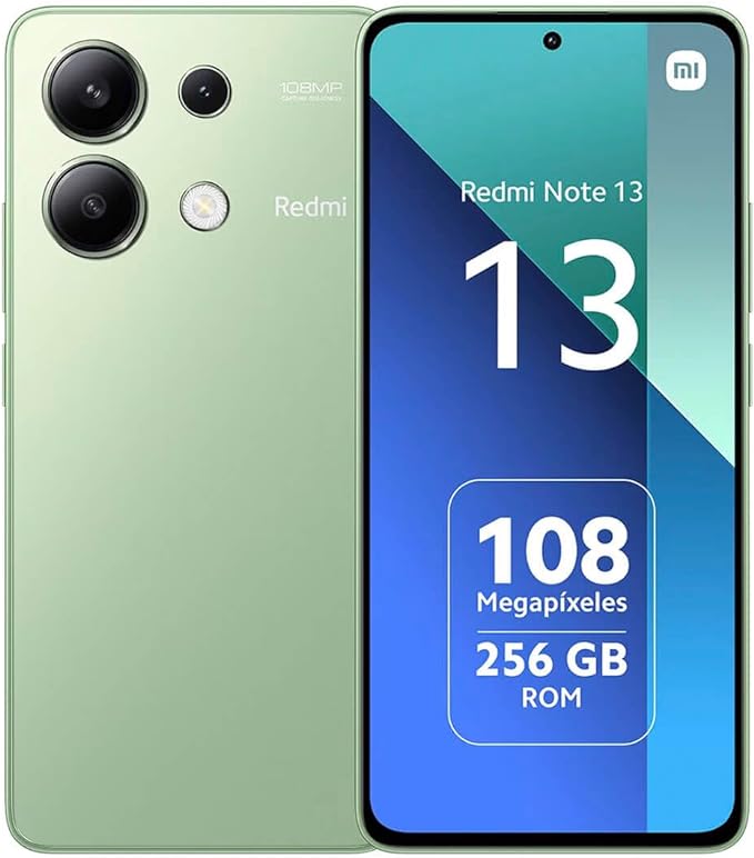 Xiaomi Redmi Note 13 4G Unlocked Smartohone 8+256GB 6.67' 120Hz AMOLED Display 108MP Triple Camera Snapdragon 685 Processor 5000mAh Battery 33W Fast Charging (Mint Green)