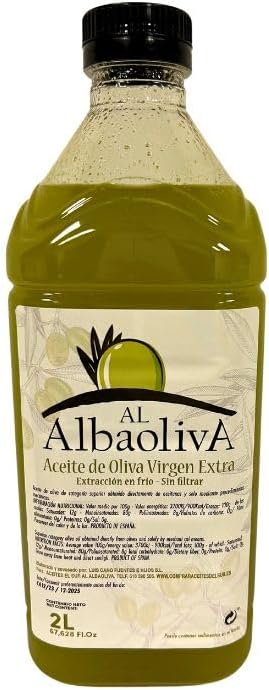 Al Albaoliva Aceite de oliva virgen extra Picual cosecha temprana en estado de envero, extracción en frío, Procedente de olivar tradicional de montaña, producción integrada 2 L PET