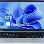 Auusda Ordenador portátil Windows 11Pro de 14,1 Pulgadas, 8 GB de RAM de 256 GB, SSD ROM, Ultrafino Ultrabook, HDMI, USB 3.0, Doble Banda WiFi, Almacenamiento expandible