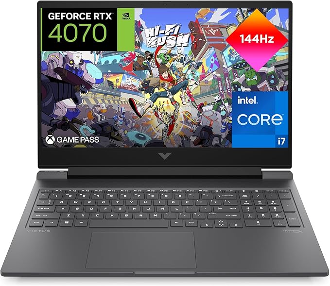 HP Victus 16-r1006ns - Ordenador portátil Gaming de 16.1" (Intel Core i7-14700HX, 32GB RAM, 1TB SSD, NVIDIA GeForce RTX 4070, 144Hz, Sin Sistema Operativo) Silver - Teclado QWERTY Español