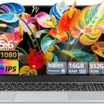 Ordenador Portátil 15,6 pulgadas, 16 GB de RAM 512 GB de SSD CPU Celeron N5095 PC Portatil, 1920 x 1080 FHD Touch ID WiFi doble banda Windows 11 Pro Laptop, teclado retroiluminado de tamaño completo