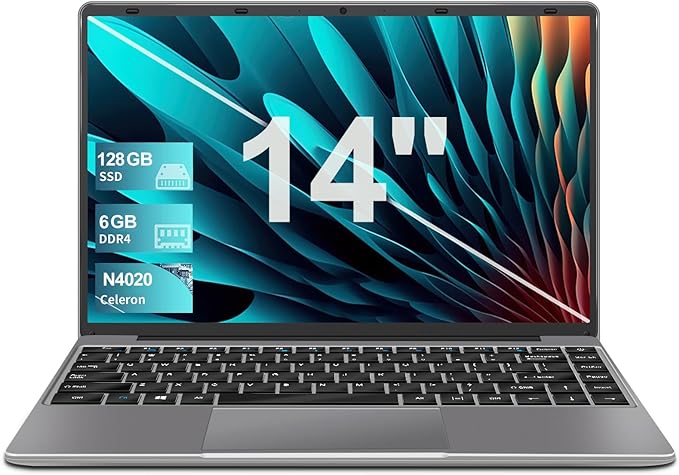 Ordenador Portátil Win 11 con 5G WiFi, Portátil 14 Pulgadas 6GB RAM 128GB SSD Expansión SSD 1TB, Bluetooth 4.2 3.0 Transmisión Puerto 1920*1080 FHD Portatiles Buenos & Mini Puerto Multimedia-Gris