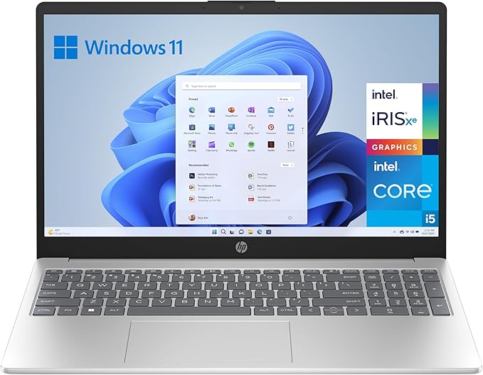 HP 15-fd0052ns - Ordenador portátil de 15.6" Full HD (Intel Core i5-1334U, 16GB RAM, 512GB SSD, Intel Iris Xe Graphics, Windows 11 Home) Silver - Teclado QWERTY Español