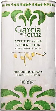 GARCÍA DE LA CRUZ - Aceite de Oliva Virgen Extra, Aceite para Cocinar, Mezcla de Diferentes Variedades de Aceitunas, Cuerpo Suave, Procedencia España, Montes de Toledo, Envasado en Lata - 5L