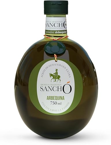 Aceite de Oliva Virgen Extra Sancho | Variedad Arbequina 100% - 1 Botellas Pet (plástico alimentario) de 750ml | Calidad nutricional excepcional