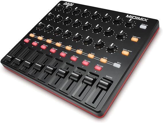 AKAI Professional MIDIMIX - Mezclador de audio, Controlador de DAW MIDI USB, mesa de mezclas con 8 faders, 1 master fader, 24 knobs asignables y mapeo con Ableton Live