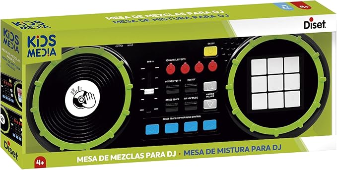 Diset - DJ Mixer, Mesa de mezclas para experimentar con la música y el sonido para niños a partir de 4 años