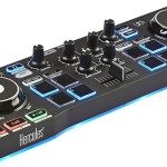 Hercules DJControl Starlight - Controladora DJ USB portatil de 2 pistas y 8 Pads, software Serato DJ Lite, para PC y MAC