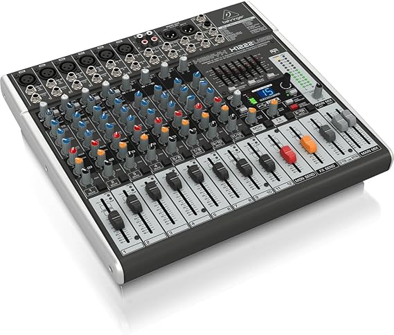 Behringer Mezclador Behringer XENYX X1222USB Premium de 16 entradas y 2/2 buses con preamplificadores y compresores de micrófono XENYX, ecualizadores británicos