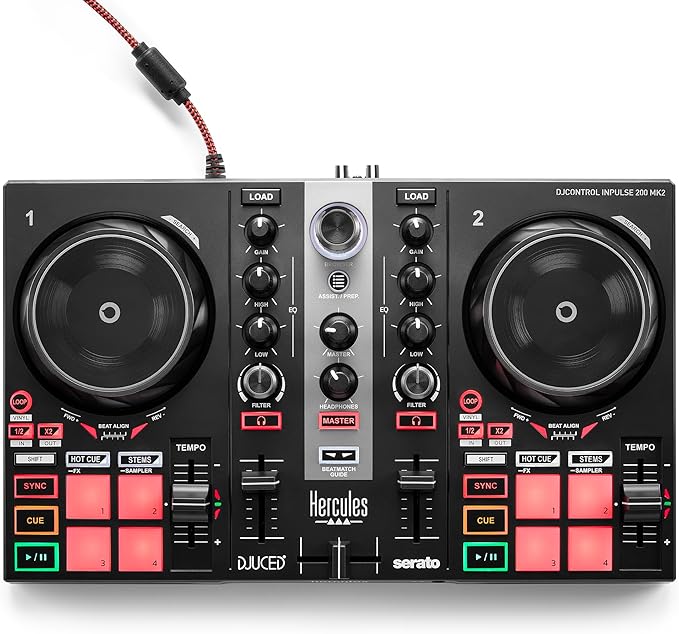 Hercules DJControl Inpulse 200 MK2 Controladora de DJ optimo para aprender a mezclar