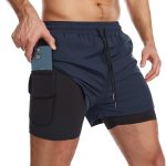 Danfiki Pantalones Cortos de Running para Hombre con Bolsillo para teléfono Entrenamiento Ligeros de Secado rápido