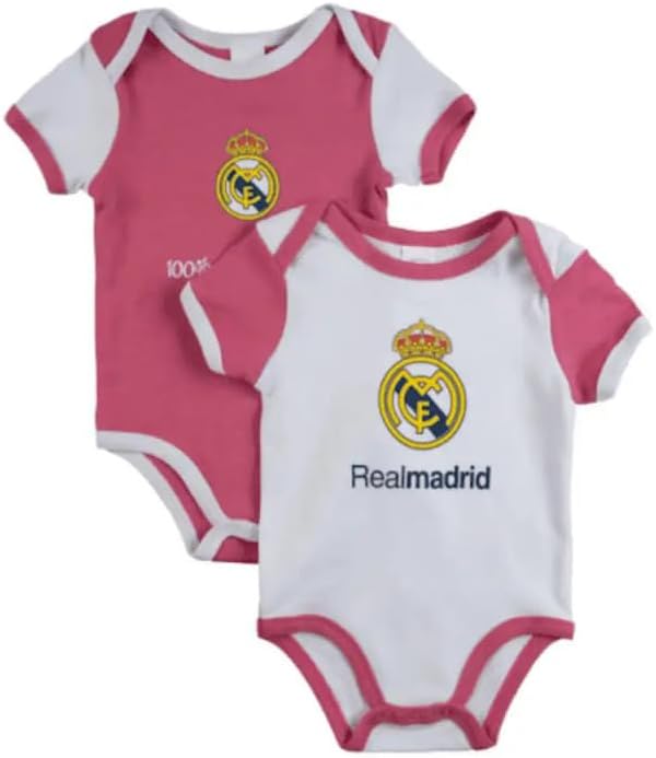 Champion's City Pack 2 Bodys del Madrid color Blanco y Rosa de manga cprta