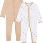 Bramble & Bear Pijama Bebé Niño y Niña (Packs de 2) - Algodón Orgánico. Pijamas Enteros para Bebés Supersuaves - Pijama con Cremallera y Apertura Fácil - Pijama Elástico sin Pies