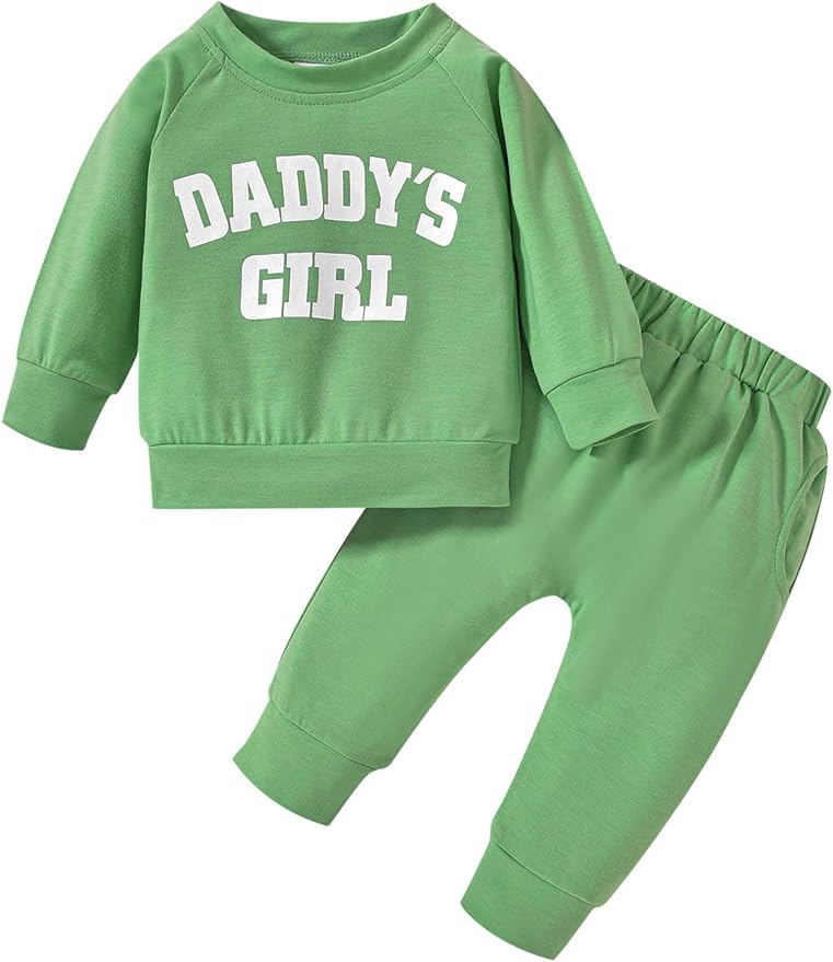 GiHaood Ropa de bebé para niñas recién nacidas, trajes de niña lindos para bebé, papá, suéter de manga larga, sudaderas, pantalones, traje de otoño e invierno