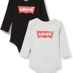 Levi's Lhn LS 2pk Batwing Bodysuit Se Conjuntos (Pack de 2) Unisex bebé