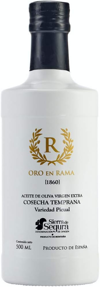 ORO EN RAMA | Aceite de Oliva Virgen Extra Picual de Jaén | Premio Mejor AOVE Verde de Cosecha Temprana | DOP Sierra de Segura | Sabor frutado intenso