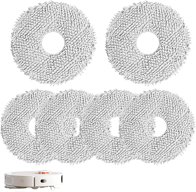 Exbrith 6 piezas Recambios de Toallitas Para Dreame L10 Ultra / L10s Pro / L10s Ultra/Xiaomi X10+ Robot aAspirador, Juego de Accesorios de Mopa Húmeda de Microfibra Lavable