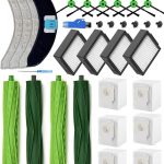 26 Piezas de Recambios para iRobot Roomba Combo j7+/j9+ Aspirador,Kit Accesorios de Repuesto Combo j7 Plus/j9 PLus: 4 Cepillo Principal,6 Cepillos Laterales,4 HEPA Filtros,6 Bolsas,4 Paños,1 Cepillo