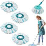 4 Piezas para Leifheit Clean Twist Disc Mop Ergo Kit, Sistema de 2 Fibras para Leifheit Recambio para Mopa, per Todo Tipo de Suelos