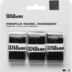 Wilson Sobreempuñadura Padel Profile, Pack 3, Negro, WR8416601001