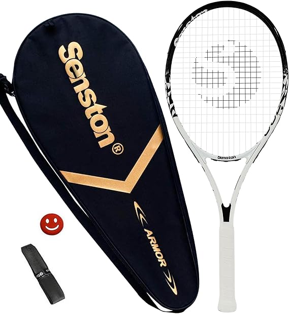 Senston Raqueta de Tenis Moldura de Una Pieza,Unisex,Incluido Bolsa de Tenis/1 Grip/1 Amortiguadores