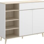 DEKIT GRUPO RIMOBEL - DEKIT Mueble Auxiliar de cocina, color Blanco/Natural, 102x120x40 cm, WOK