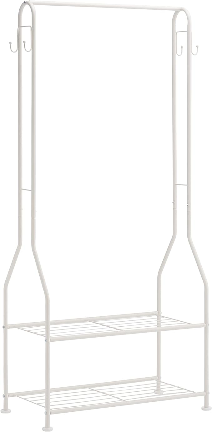 Amazon Basics Armario con dos estantes inferiores, blanco, 75 x 36.5 x 150 cm (L x W x H)