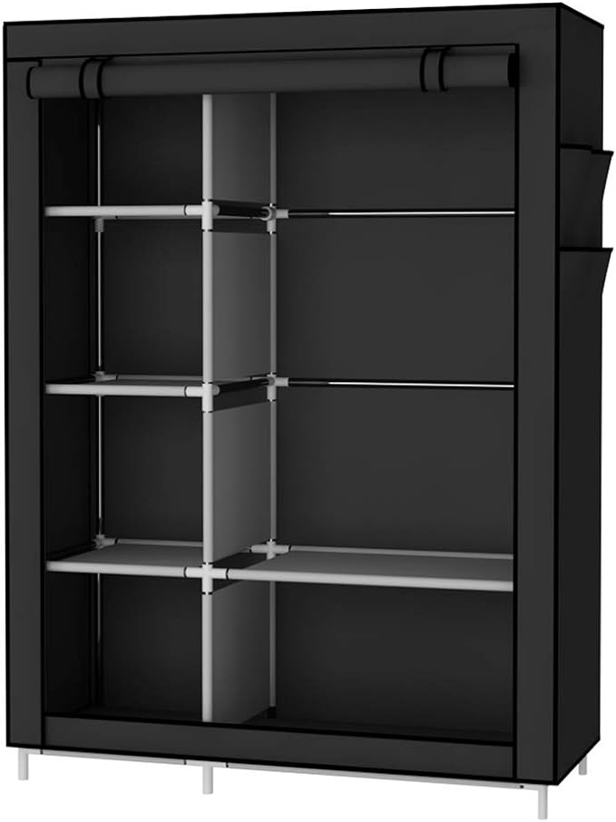 UDEAR Armario Closet Organizador Plegable para Ropa Ropero Resistente al Polvo Guardarropa,Negro