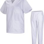 MISEMIYA - Uniforme Sanitario Unisex Uniformes Sanitarios MÉDICOS con Pantalon Blanco 817-8312-BLANCO