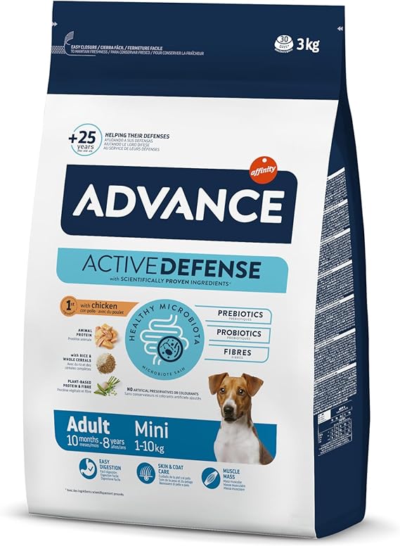 Advance Mini Adult Chicken, Pienso para Perros Adultos de Razas Pequeñas con Pollo, 3kg