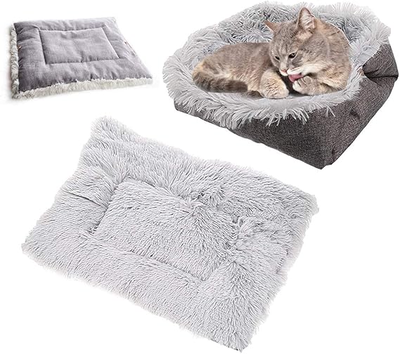 Ledeak Cama Perros, Mascota Gatos Gatitos Mediano Pequeño Cojín Cesta Sofá Suave Cachorro Animales Antiestres Lavables Interior Invierno Mullida Extraíble para Dormir Descansar(Gris)