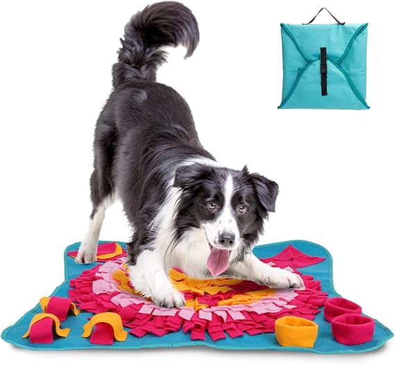 Nobleza - Alfombra Olfativa Juego de Inteligencia para Perros – Juguete Interactivos Snuffle Mat para Perros - Estera de Alimentación Lenta Portátil para Entrenamiento de Forrajeo, 70 * 70cm