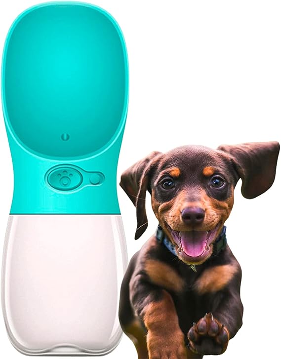 Edipets, Bebedero Perro Portatil, 350 ml, Antibacteriano, Botella Agua a Prueba de Fugas, Libre de BPA, Ideal para Las Actividades al Aire Libre (Azul)