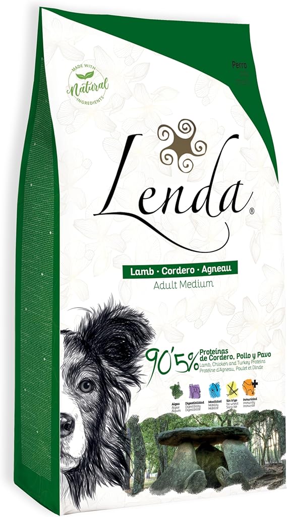 Lenda Lamb 12 KG - Pienso para Perros Rico En Cordero | Alimento Completo Natural para Perros Jóvenes y Adultos de Todas Las Razas | Comida para Mascotas Completa y Equilibrada