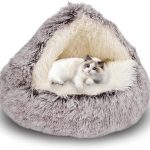 Cama mullida para perro en forma de concha Cama para gato de 50 cm Cama cálida para animales Cama para mascotas Sofá lavable para perro Sofá para gato Cesto de felpa para perro Cesto para gato Cama