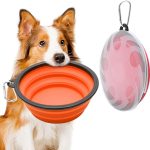 2 cuencos grandes plegables para perros, 1000 ml/35 oz, cuencos de hierro para perros, comedero portátil para agua para perros con cierre, comedero para gatos y mascotas, para viajes, senderismo (rojo