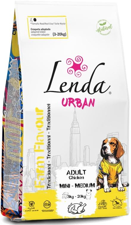 Lenda Urban Farm Flavour - Pollo 2KG | Pienso para Perros Mini-Medium (3-20 kg) | Comida Perros Pequeños Completa y Equilibrada | Pienso para Perros de Razas Pequeñas y Medianas