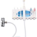 TangDao Irrigador dental no eléctrico para la higiene oral directamente al grifo incluye 3 boquillas y 3 cepillos de dientes fácil de instalar y quitar.