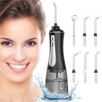 ETROBOT Irrigador Dental Portatil Profesional, 350ML Water Flosser, Irrigador Bucal Inalámbrico Profesional 6 Boquillas 5 Modos, IPX7 Impermeable USB-C Recargable Para Limpieza Dientes