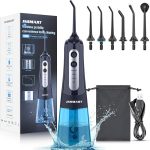 Irrigador Bucal Portatil, INSMART Irrigador Dental Inalámbrico Portatil Profesional 6 Boquillas 4 Modos, Para el Hogar y los Viajes, IPX7 Impermeable, 300ML USB Recargable Para Limpieza Dientes