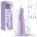 300mL Water Flosser con 4 Modos 6 Puntas de Chorro,Irrigador Oral Dental para Casa y Viaje para el Cuidado Oral,USB Recargable Inalámbrico Agua Picos Dentales para la Limpieza de los Dientes,IPX7