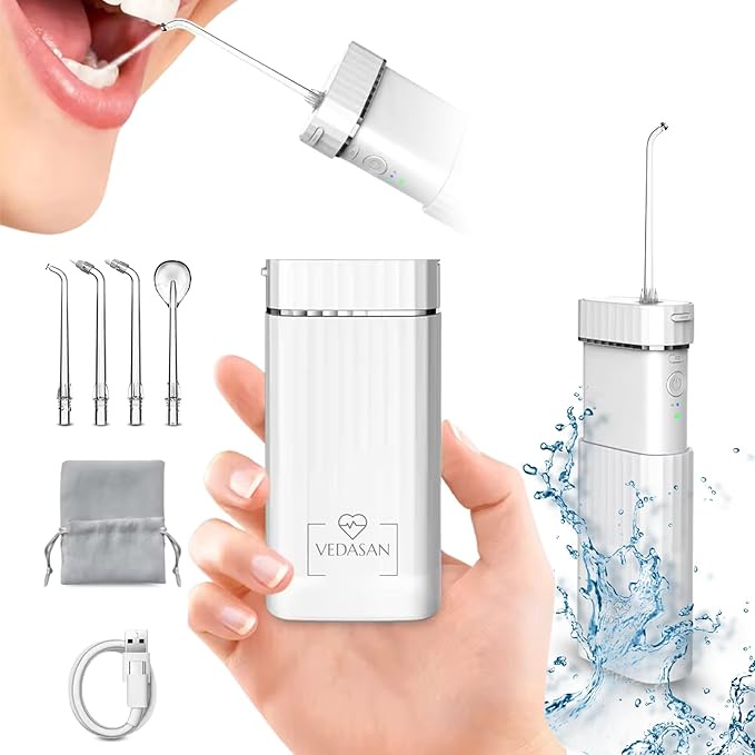 Irrigador bucal Portátil - Irrigador dental Viaje - Irrigador inalámbrico profesional - Water Flosser - Irrigador portatil para una Higiene Bucal Completa.