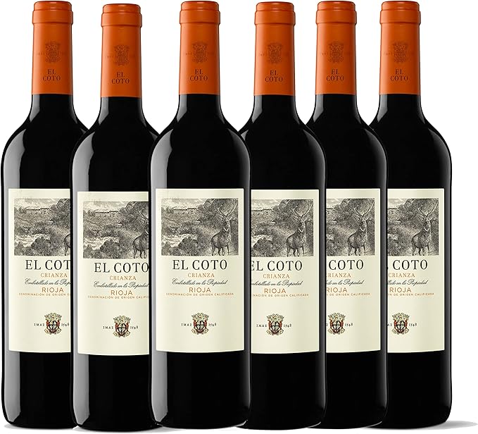 El Coto Crianza | Vino Tinto DOC Rioja | 750 ml | Variedad Tempranillo | Redondo, Afrutado, Equilibrado | Caja 6 botellas