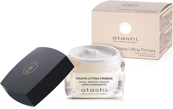 Atashi Firmeza Y Luminosidad - Terapia Lifting Firmeza Facial, Mentón Y Escote. Regenera, Ilumina Y Reafirma. Con Células Nativas De Edelweiss Y Carnosina. Apta Para Piel Sensible. 50 Ml