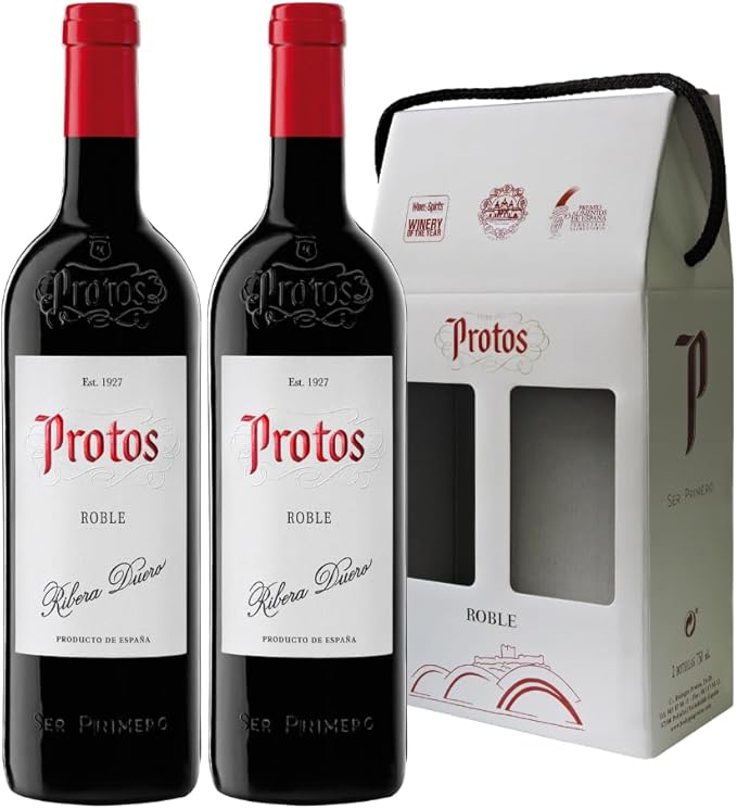 Protos Roble, Tempranillo, Estuche Vino Tinto, Ribera del Duero, 2 botellas 75cl